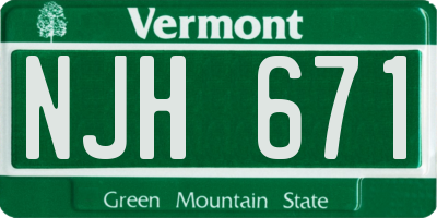 VT license plate NJH671