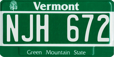 VT license plate NJH672