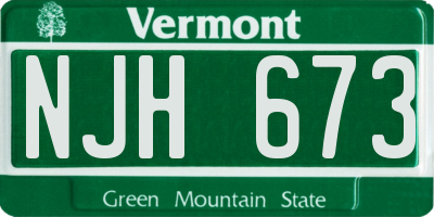 VT license plate NJH673
