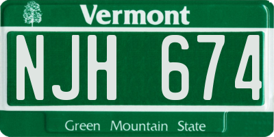 VT license plate NJH674