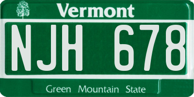 VT license plate NJH678