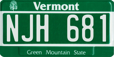 VT license plate NJH681