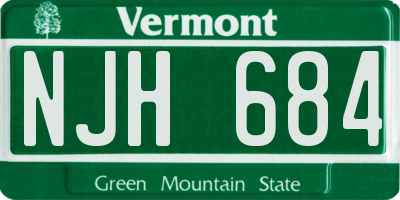 VT license plate NJH684