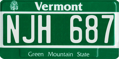 VT license plate NJH687