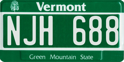 VT license plate NJH688