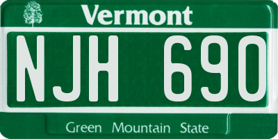 VT license plate NJH690