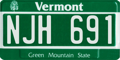 VT license plate NJH691