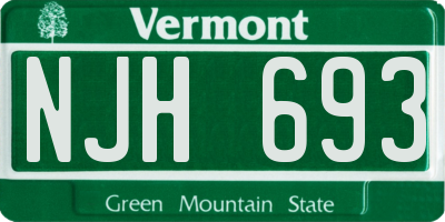 VT license plate NJH693