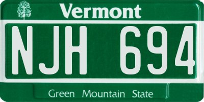 VT license plate NJH694