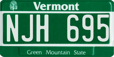 VT license plate NJH695