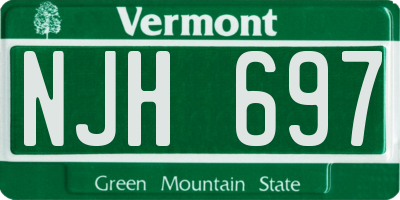 VT license plate NJH697