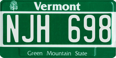 VT license plate NJH698