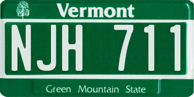 VT license plate NJH711