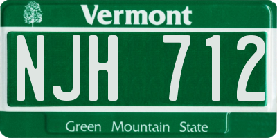 VT license plate NJH712