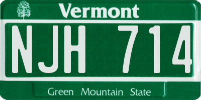 VT license plate NJH714