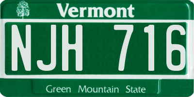 VT license plate NJH716