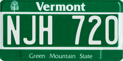 VT license plate NJH720
