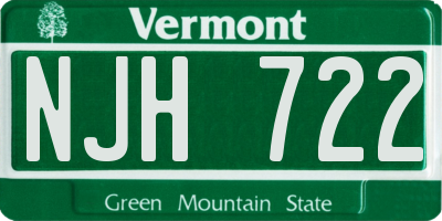 VT license plate NJH722