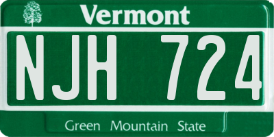 VT license plate NJH724