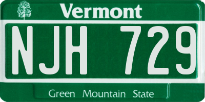 VT license plate NJH729