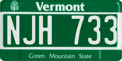 VT license plate NJH733