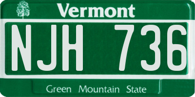 VT license plate NJH736