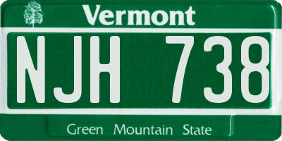 VT license plate NJH738