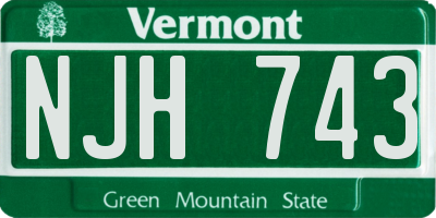VT license plate NJH743