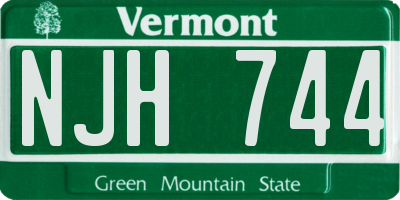 VT license plate NJH744