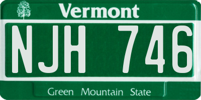 VT license plate NJH746