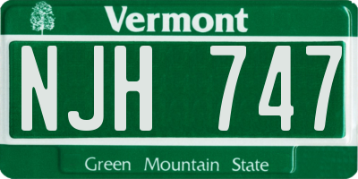VT license plate NJH747