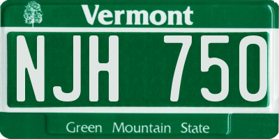 VT license plate NJH750