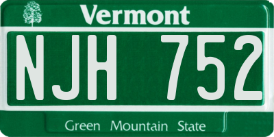 VT license plate NJH752
