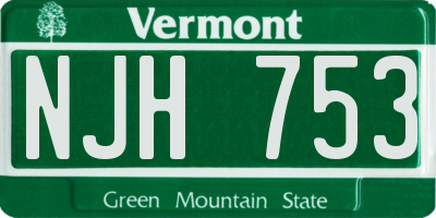 VT license plate NJH753