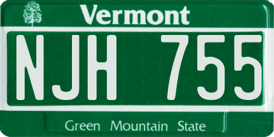 VT license plate NJH755
