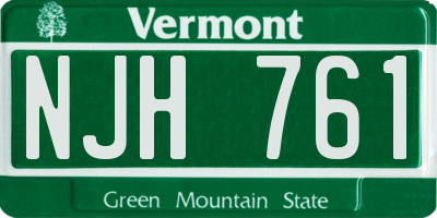 VT license plate NJH761