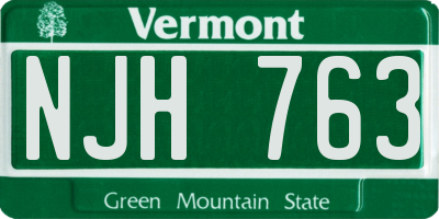 VT license plate NJH763