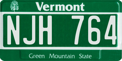 VT license plate NJH764