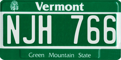 VT license plate NJH766
