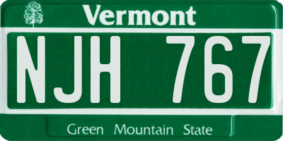 VT license plate NJH767