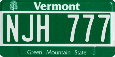VT license plate NJH777