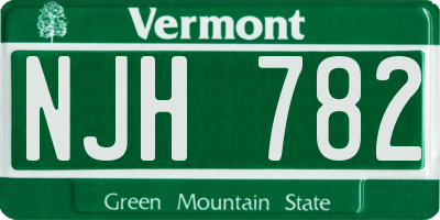 VT license plate NJH782