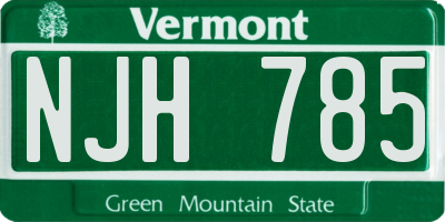 VT license plate NJH785