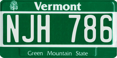 VT license plate NJH786