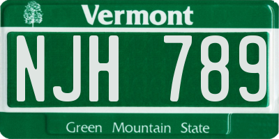 VT license plate NJH789