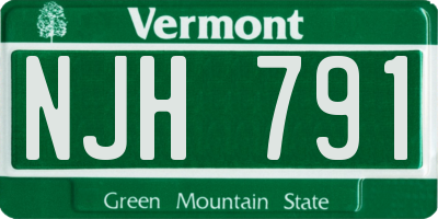 VT license plate NJH791