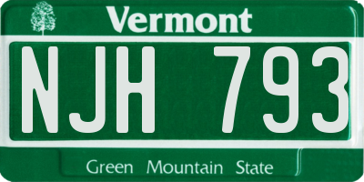 VT license plate NJH793