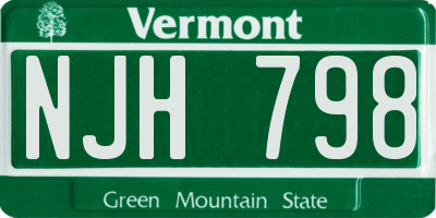 VT license plate NJH798