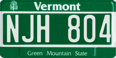 VT license plate NJH804