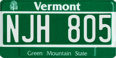 VT license plate NJH805